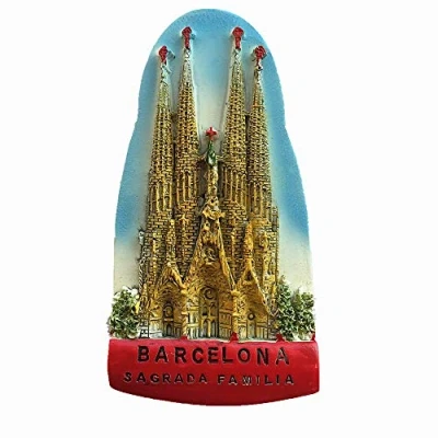 Image of Sagrada Familia Cathedral Barcelona Spain 3D Fridge Magnet Tourist Souvenir Gift, Home&amp; kitchen Decoration Magnetic Sticker Refrigerator