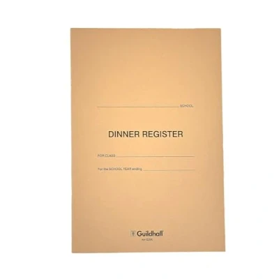 Image of Exacompta Ref E200Z Guildhall Dinner Register (12 Pages) 298 x 202mm in Size, 70gsm Ruled White Paper, 50 Entries &amp; Weeks, Manilla Cover Buff