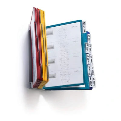 Image of Durable VARIO Display Panel Wall Unit 20 Panels and Tabs in Assorted Colours Ideal for Storing ing A4 Documents