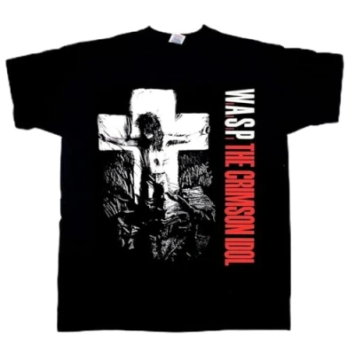 Image of W.A.S.P. Crimson Idol Heavy Metal Band Wasp Twisted Sister T Shirt Men&#039;s Clothing Size XXL