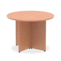 Image of Impulse 1000mm Round Table Beech Top Arrowhead Leg