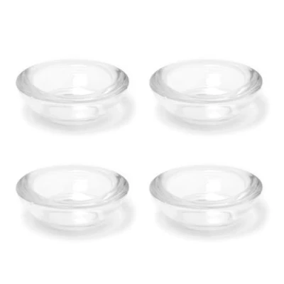 Image of Set of 4 Clear Glass Tea Light Holders Pack Round Tealight Candle Votive Pots