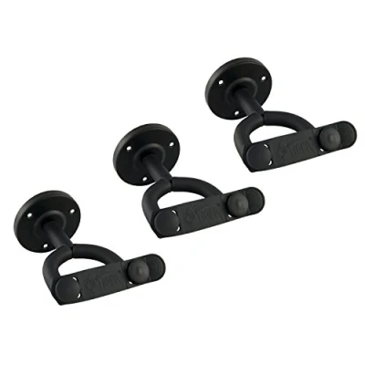 Image of Tiger Pack of 3 Guitar Wall Hangers Secure Hooks for