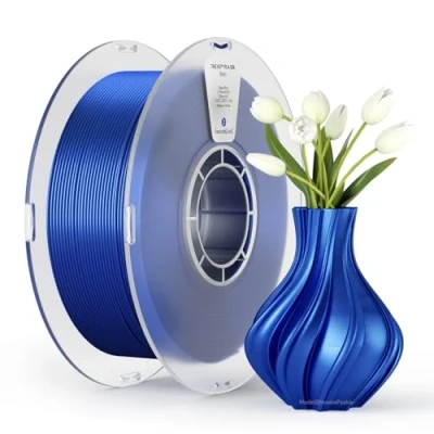 Image of kexcelled Silk PLA Filament 1.75 mm +/ 0.03 mm, 3D Printer Filament, Shiny Glossy Surface, 1 kg Spool (2.2 lbs), for FDM Printer, Vacuum Packaging, Deep Blue