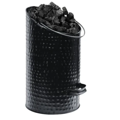 Image of Heavy Duty Anthracite Coal Hod, Bucket Scuttle Black for Fireplace Fire Side (Hammered Ellipse)