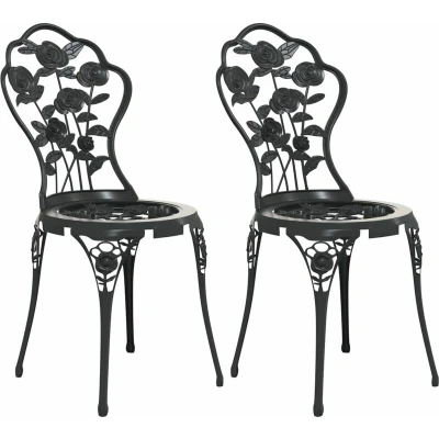 Image of vidaXL Bistro Chairs 2 pcs Cast Aluminium Black