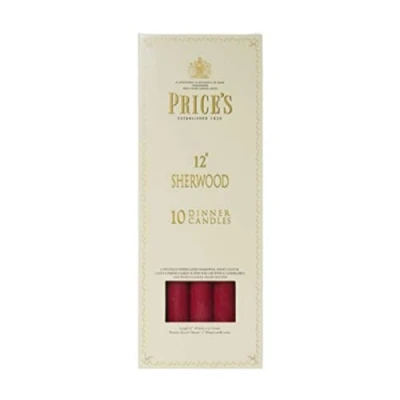 Image of Prices 12 Sherwood Candle Wine Red Pack Of 10