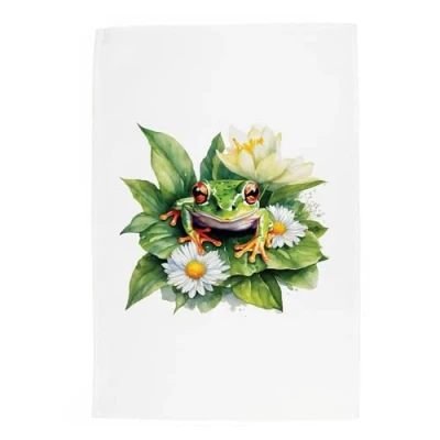 Image of Purely Home Floral Frog Tea Towel Exotic Creatures &amp; Flowers Nature Gift/Present Panama Cotton Kitchen Dish Towel/Drying Cloth 67cm x 45cm