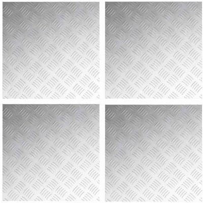 Image of vidaXL Aluminium Checker Plates 4 pcs Anti Slip 50x50 cm