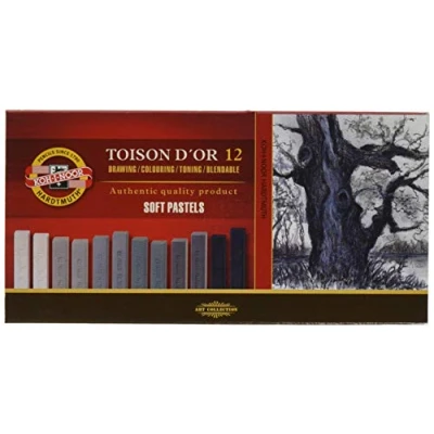 Image of KOH I NOOR TOISON D&#039;OR 8592 Artist&#039;s Soft Pastels Grey (Pack of 12)
