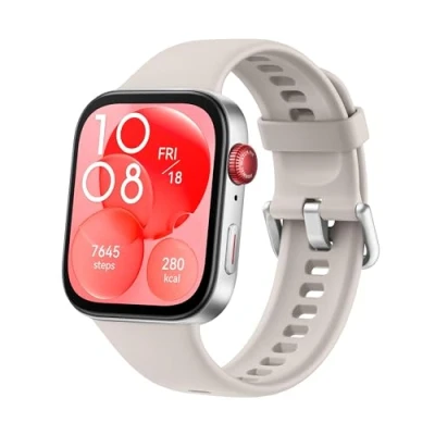 Image of Huawei Watch Fit 3 Silver (Beige Silicone Strap)