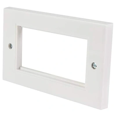 Image of Ex Pro Double Dual Twin 2 Gang Wall Plate Module Frame for 4 x Clip in Modular Oulet Socket Faceplate 1 Pack