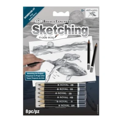 Image of Royal &amp; Langnickel A5 Whales Sketching Made Easy Pencil Drawing Kit
