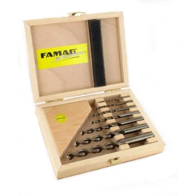 Image of FAMAG Set of 6 Pieces in Wooden Case, Drill Bit 1594 3, 4, 5, 6, 8mm and Vario Countersink 2202 (90), F357550500