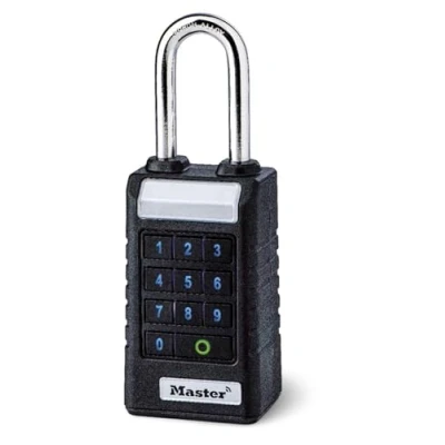 Image of Master Lock 6400EURLJENT Professional Bluetooth Smart Padlock [Bluetooth Compatible with Smartphones] [Long Shackle] [Weatherproof], Black