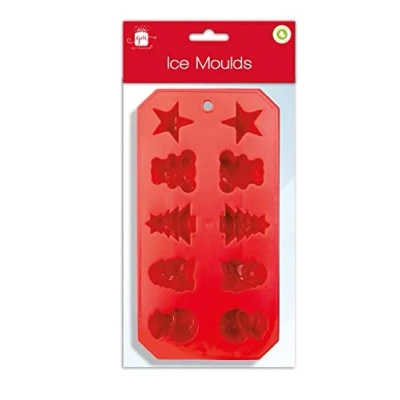 Image of Giftmaker Red Festive Christmas Ice Mould Tray Chocolate Candy Novelty Moulds