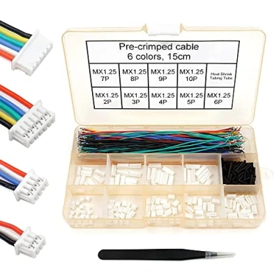 Image of elechawk 1.25mm Pitch Connectors and Pre crimped Silicone Cables Compatible with Molex PicoBlade for Pixhawk 2.4.8 15cm Wire