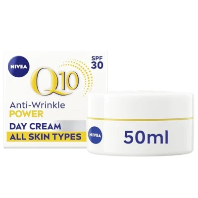 Image of NIVEA Q10 Anti Wrinkle Power SPF30 Firming Day Cream (50ml), Facial Moisturiser to Reduce Appearance of Fine Lines and Wrinkles, Nourishing