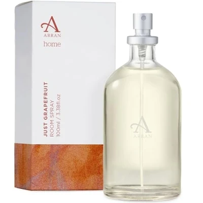 Image of Arran Sense of Scotland Just Grapefruit Home Scented Room Spray Mist Air Freshener (100ml) with Lemon, Orange &amp; Pink Finished Green Vetiver