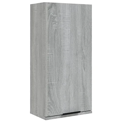 Image of vidaXL Wall mounted Bathroom Cabinet Grey Sonoma Engineered Wood Sleek and Stylish Design Ample Storage Space 32x20x67 cm