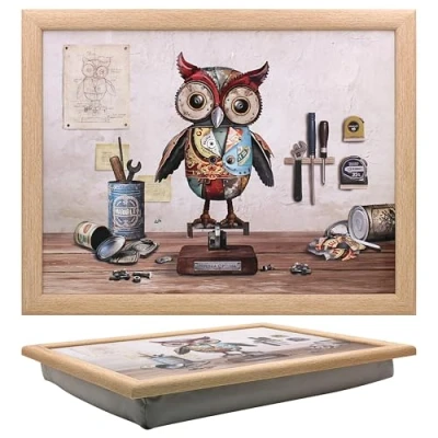 Image of Lesser &amp; Pavey Bug Art Scrap Owl Laptray With Bean Bag for Serving Dishes Lovely Lap Trays Eating on Dinner or Breatfast Newly Designed Food