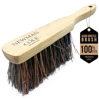 Image of Newman and Cole Natural Wooden Hand Brushes Choose from Hard Stiff Bristle Brush or Soft with Synthetic Bristles (1 x Bassine Brush)