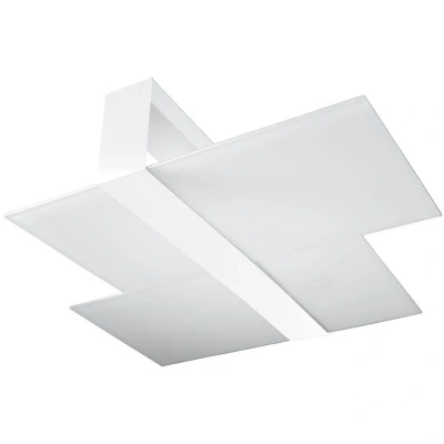 Image of Massimo Decorative Flush Ceiling Light, White, 2x E27