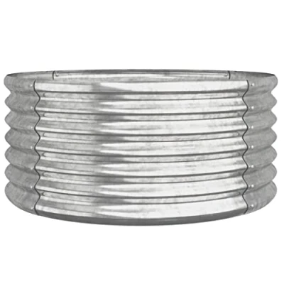 Image of vidaXL Garden Planter Galvanised Steel 80x80x36 cm Silver