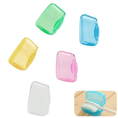 Image of 5 Pcs Portable Toothbrush Head Covers, Protective Case, Caps, Protector Case Sutiable for Home Travel Outdoor Camping Hiking Business Trip