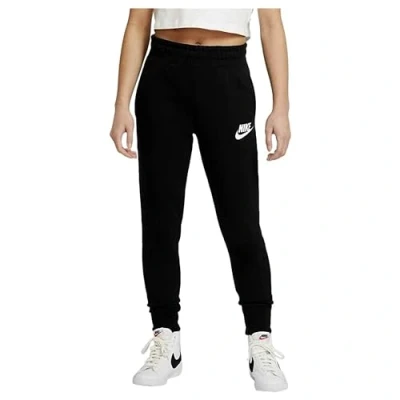 Image of Nike Girl&#039;s G NSW Club FT HW FTTD Pant, Black/White, XS
