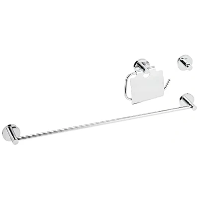 Image of Grohe Essentials 3 in 1 Guest Bathroom Accessories Set Chrome (40775001)