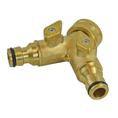 Image of Faithfull 2 Way Shut Off Valve 19mm (3/4in) to x 12.5mm (1/2in) FAIHOSE2WAY