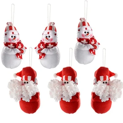 Image of WeRChristmas Hanging Christmas Decorations, 13.5 cm Red/White, Set of 6