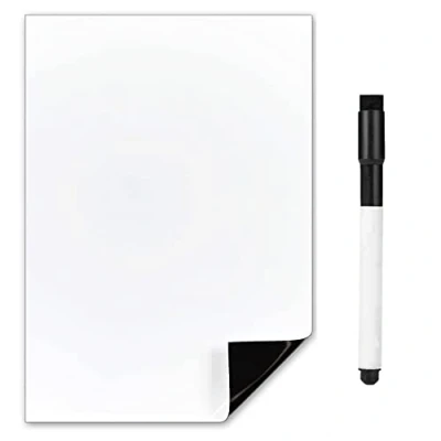 Image of TMS A5 Magnetic Whiteboard for Fridge Mini &amp; Memo Board with Dry Wipe Pen Notes or Reminders use as Small Notice Board, Weekly Meal Planner to Do List