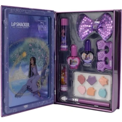 Image of Lip Smacker Wish Book Tin, Disney Inspired Beauty Hiding Lipsticks, Shimmer Creams, Nail Polishes and Accessories for your Kids&#039; Princess Look