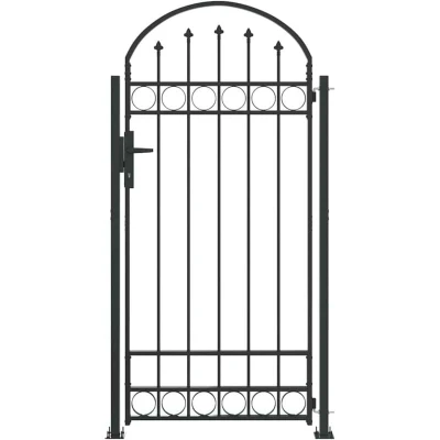 Image of Fence Gate Grey 102 x 200 cm Steel Vidaxl