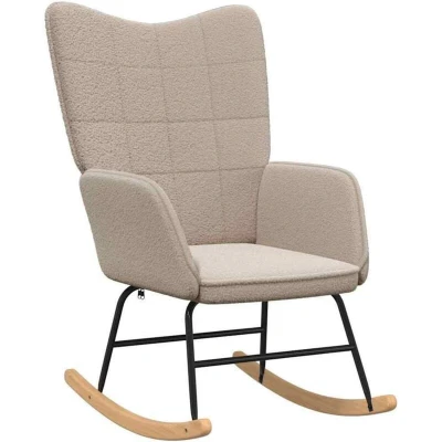 Image of vidaXL Relaxing Chair Light Grey Curly Wool like Fabric