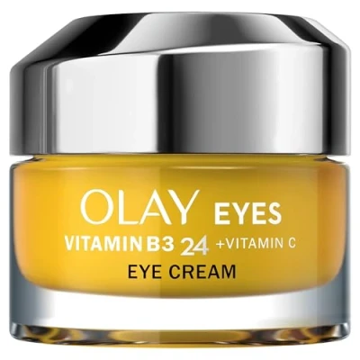 Image of Olay Vitamin B3 24 + C Eye Cream With B3, &amp; Peptides For Visibly Brighter Skin, 15ml