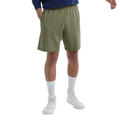 Image of Hanes Men&#039;s Jersey Short with Pockets, Camo Green Heather, XXX Large
