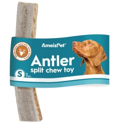 Image of AmeizPet Split Antler Chews For Dogs All Natural Dog Chews, Long Lasting Elk Bones Dogs, Durable Deer 1pc S Size