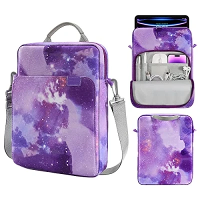 Image of MoKo 12.9 Inch Tablet Sleeve Bag, Fits with 13 New iPad Pro M4 &amp; Air M2 2024, M2&amp;M1, Galaxy Tab S8+/S9+ 12.4, Handle Carrying Case Shoulder Strap, Purple Starry Sky