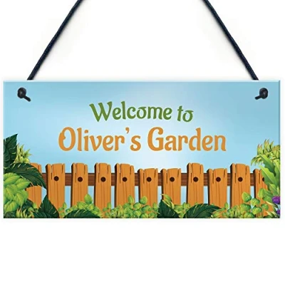 Image of RED OCEAN WELCOME Sign To Garden PERSONALISED Summerhouse Shed Home Decor