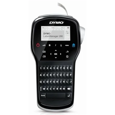Image of Dymo Portable Label Maker Labeller LM 280 black / silver, AZERTY keyboard
