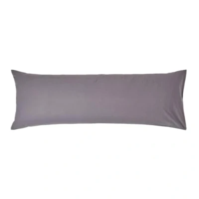 Image of HOMESCAPES Dark Grey Pure Egyptian Cotton Body Pillowcase 200 TC 400 Thread Count Percale Equivalent Long Pillow Case for Nursing Pregnancy and Elderly Support