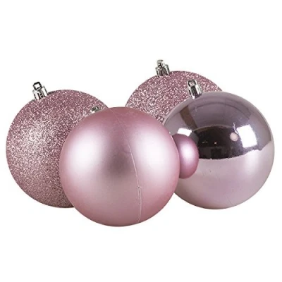 Image of Premier Mixed Finish Pink Shatterproof Baubles 4 X 100mm