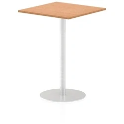 Image of Italia 800mm Poseur Square Table Oak Top 1145mm High Leg