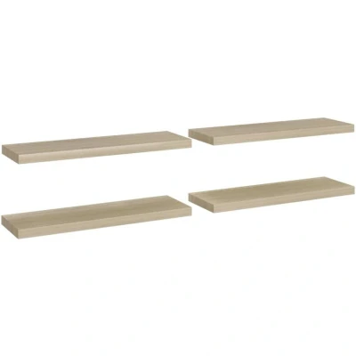 Image of vidaXL Floating Wall Shelves 4 pcs Oak 80x23.5x3.8 cm MDF
