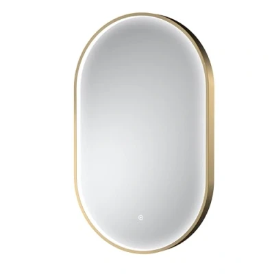 Image of Balterley Contemporary Oval Inset Framed LED Touch Sensor Mirror 800 x 500mm Brushed Brass