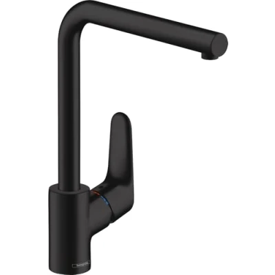 Image of hansgrohe 31817670 Focus M41 Single Lever Kitchen Tap 280 1 Jet Type Matt Black Mixer, Spout Height 280Mm