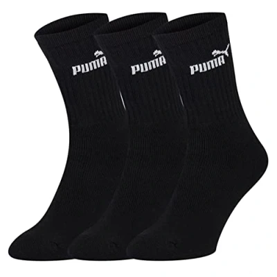 Image of PUMA Mens 3 Pack Crew Socks Black 6 8